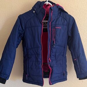 Kamik Kids' Navy Ski Jacket with Pink Details